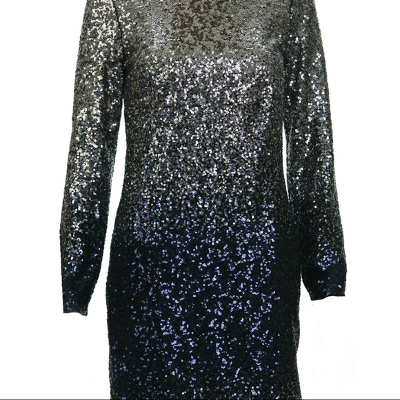maia Dresses & Skirts - Maia Ombre Silver Navy Cocktail Dress Sequins  NWT
